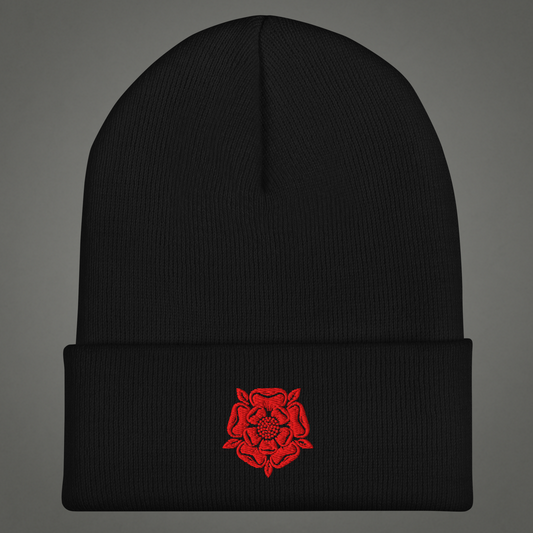 Red Rose Embroidered Beanie
