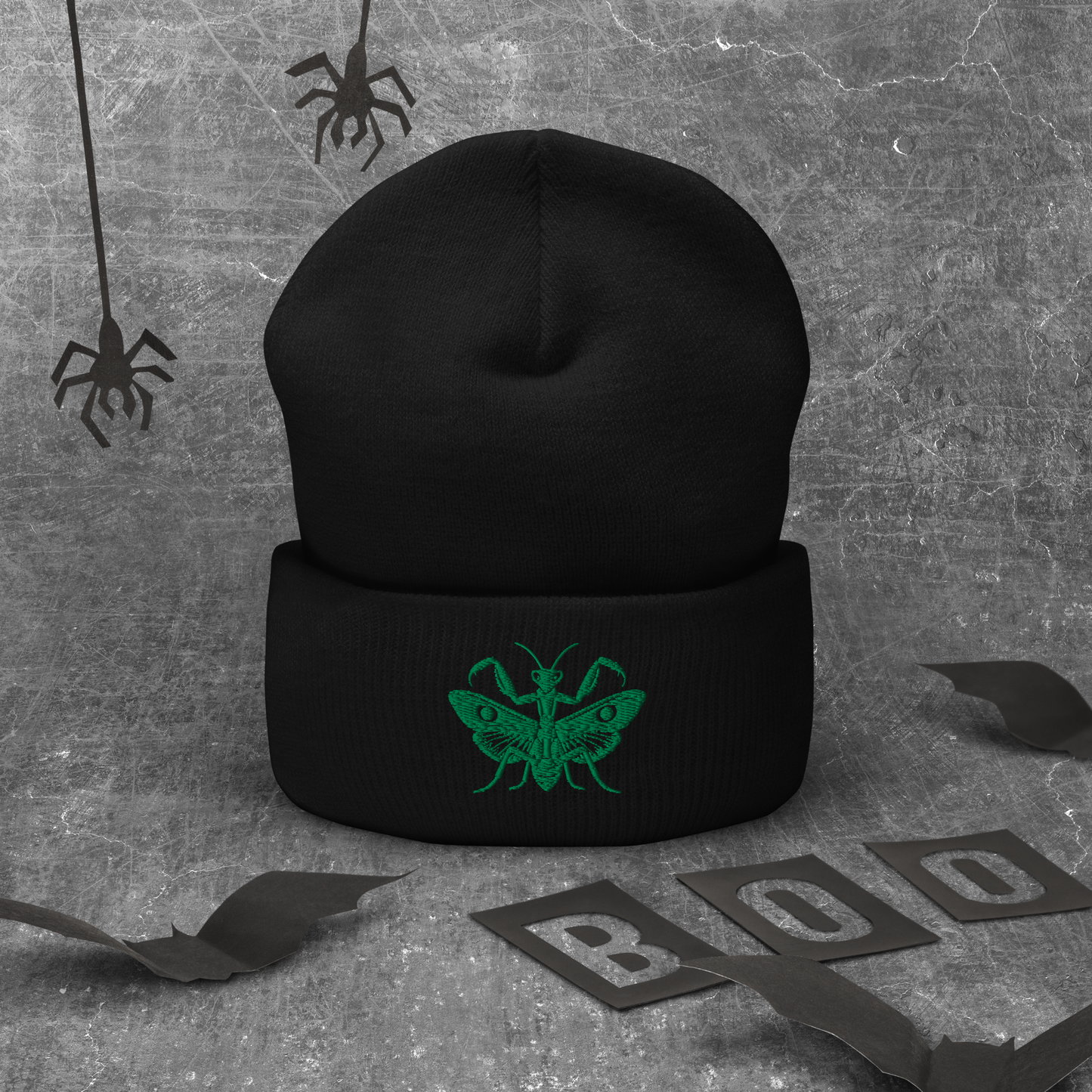 Queen Praying Mantis Embroidered Beanie