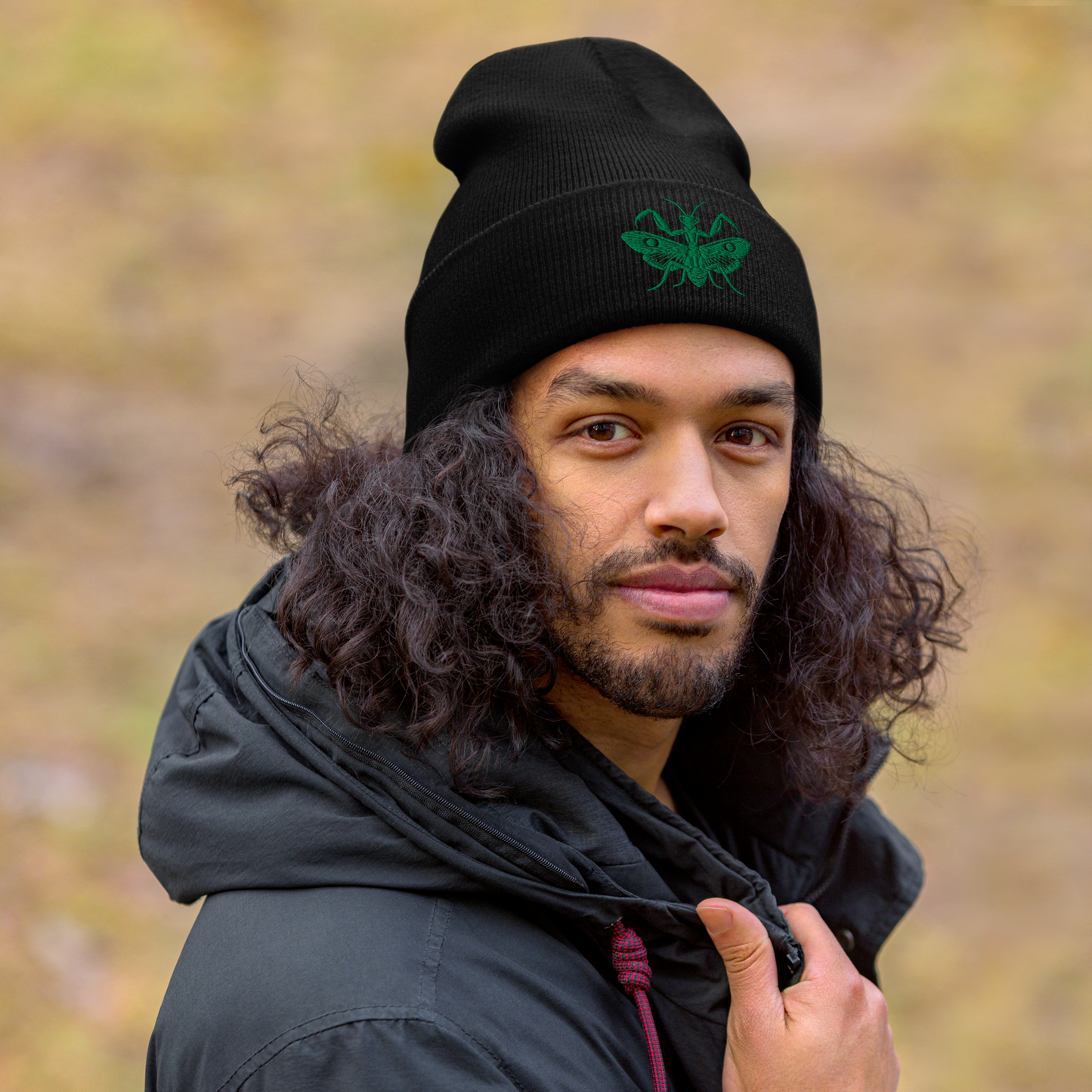 Queen Praying Mantis Embroidered Beanie